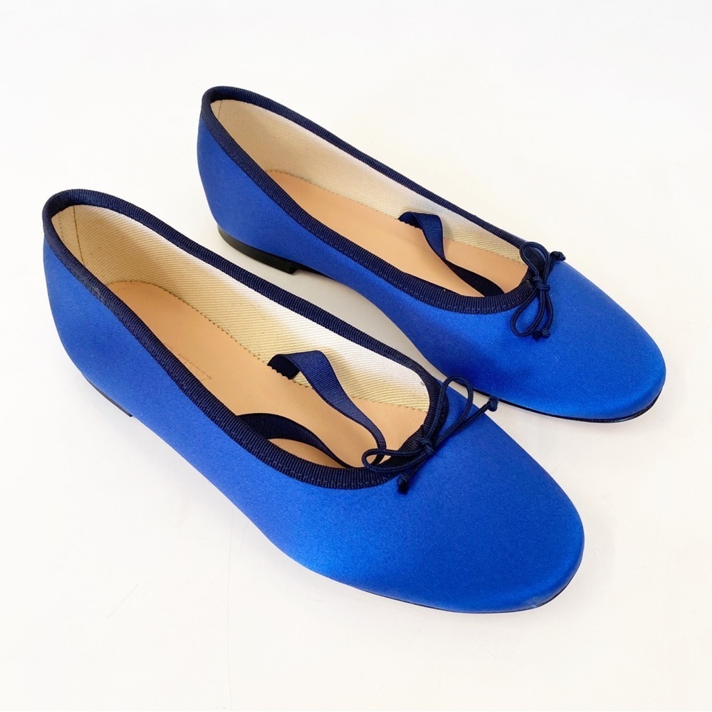 J.Crew ||‎ Zoe Strappy Flats in Satin Blue 6.5